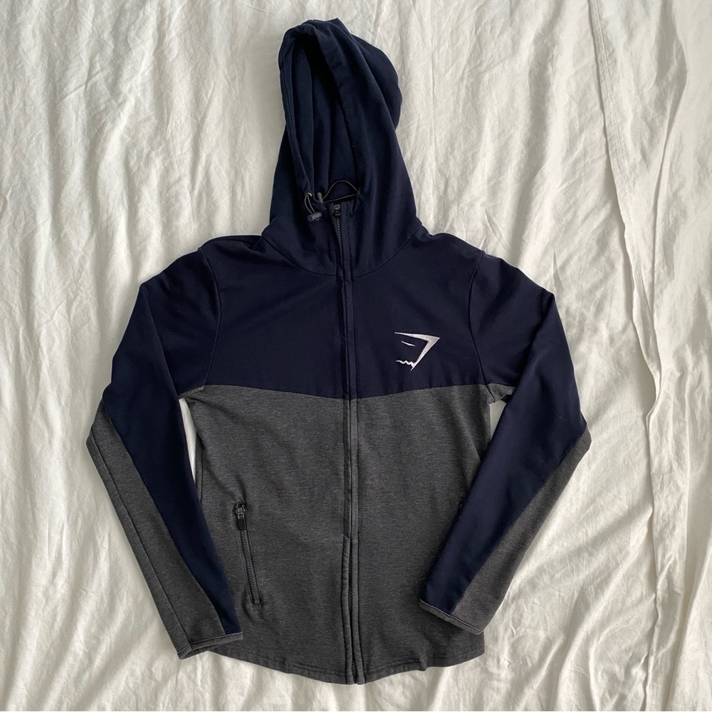 Gymshark Navy & Gray Zip-Up Hoodie